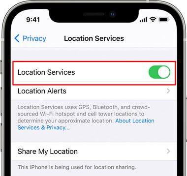 enable location feature to fix snapchat location issue