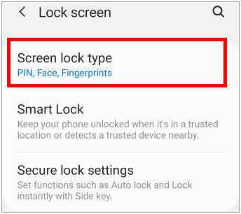 switch off the screen lock on android via settings