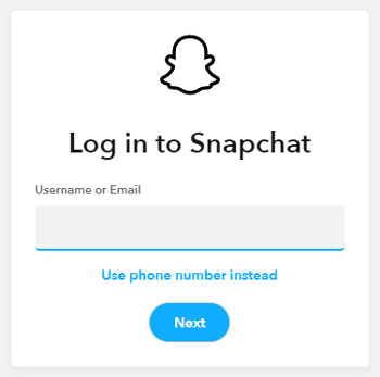 accéder à Snapchat sur PC avec le site Web de Snapchat