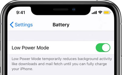 disable low battery mode on iphone