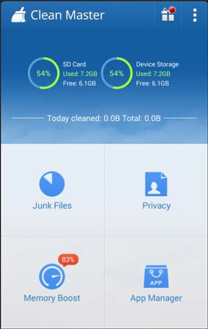 manage android memory with clean master