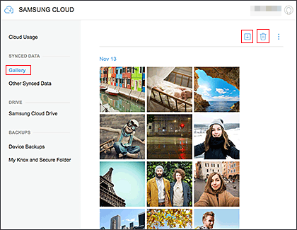 how can i manage photos in my samsung cloud