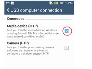 choose mtp to transfer lenovo files