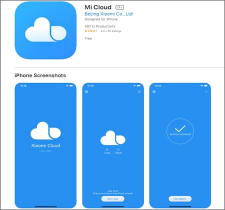 install mi cloud app to restore photos from mi cloud to mi phone