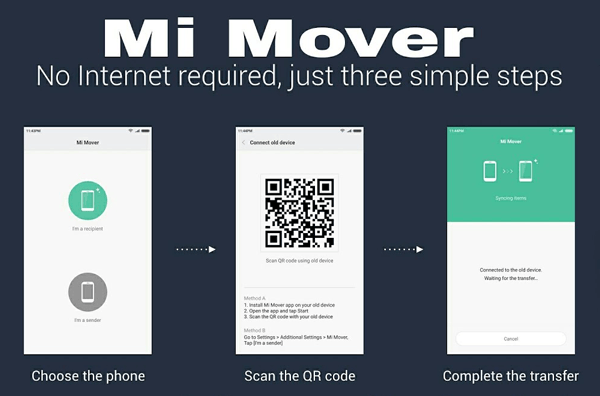 mi moverを使用したxiaomiファイル転送