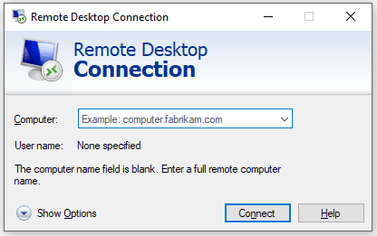 open remote desktop on windows pc