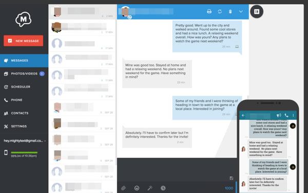 Greifen Sie mit MightyText online auf Textnachrichten zu