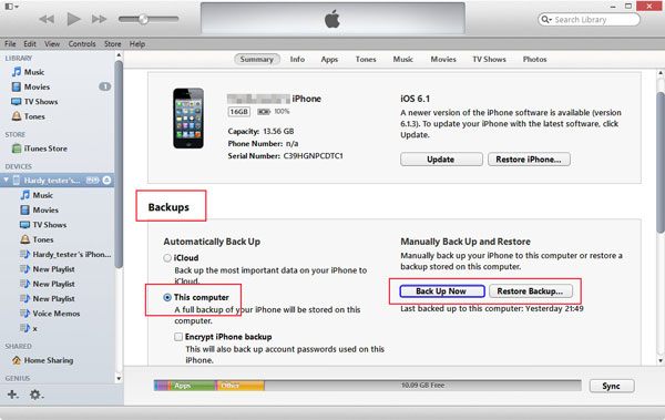 faire un transfert iPhone vers iPhone avec iTunes