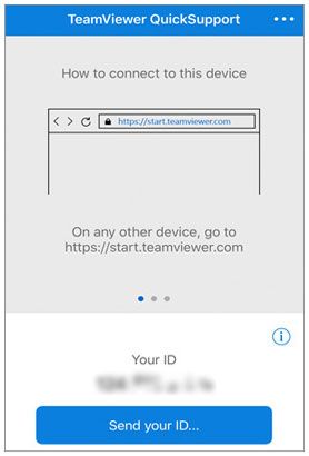 Teilen Sie den Bildschirm über Teamviewer vom iPhone auf das iPad