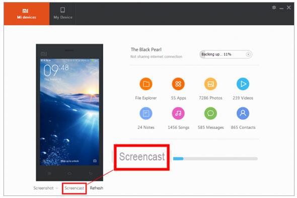 cast xiaomi phone screen to pc via mi pc suite