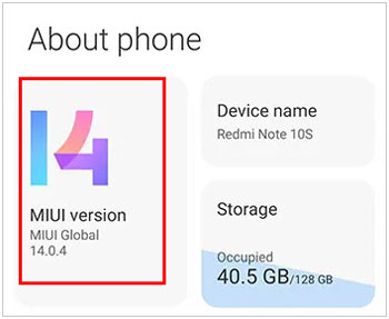 mettre à jour la version de Miui