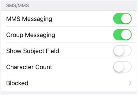 activez les paramètres MMS sur iPhone s'il ne peut pas transférer de photos vers Android