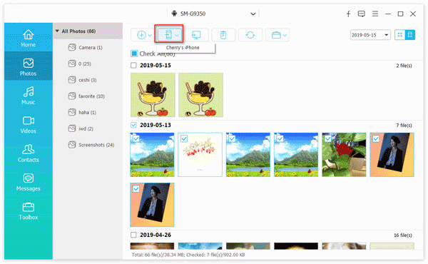 import photos from samsung to iphone successfully