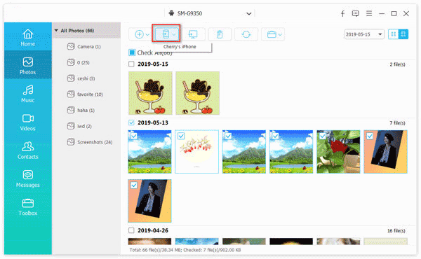 transfer photos from android to iphone