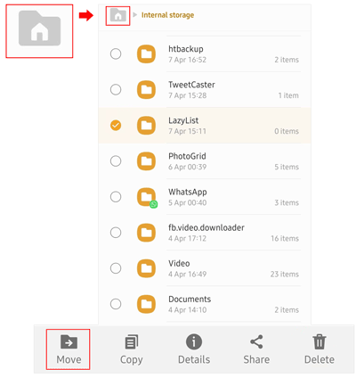move pictures to sd card on samsung with my files app
