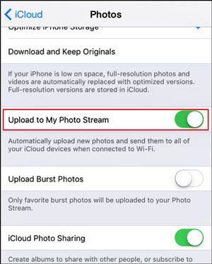 transfer photos from iphone to ipad using icloud