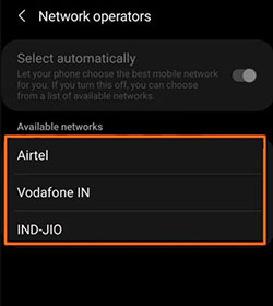 choose your carrier network manually
