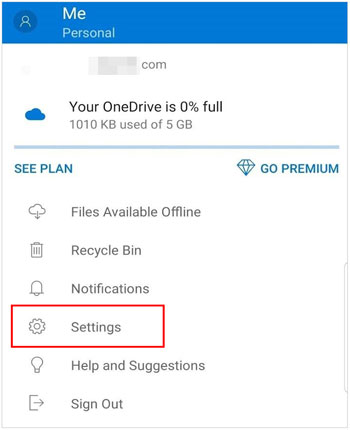 sauvegarder des photos sur OneDrive sur un téléphone Android