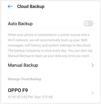 restore data from oppo cloud backup