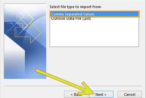 send outlook contacts to android device with gmail account