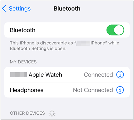 データを転送する前にiPhoneのBluetoothをオンにしてください