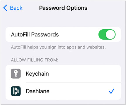 get passwords onto new iphone via dashlane