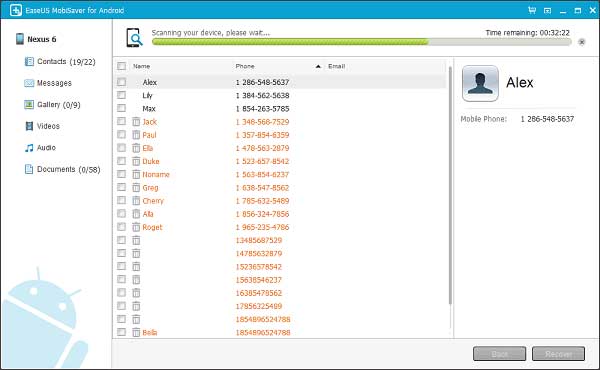 android phone contact recover app