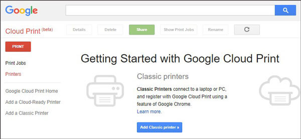 imprimer les contacts téléphoniques avec Google Cloud Print