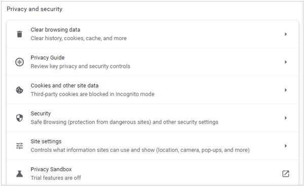 fix google drive com not working by clearing browsing data