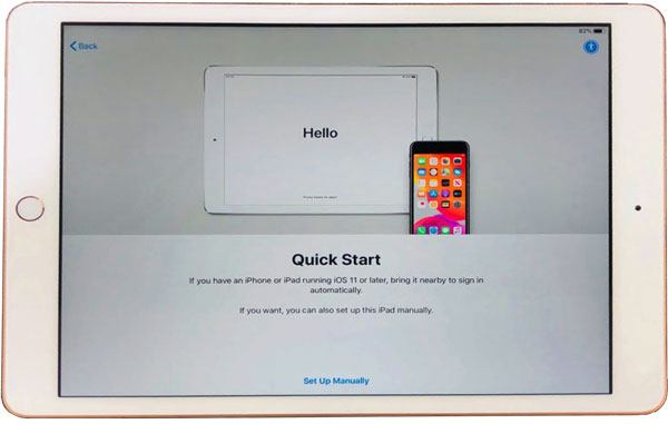 transfer data from iphone to ipad via quick start