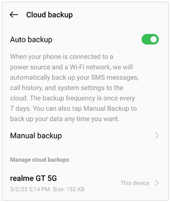 Realme-Cloud-Backup