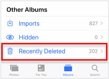 vider l'album récemment supprimé sur iPhone