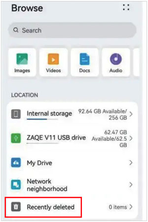 restore deleted videos from huawei recently deleted folder