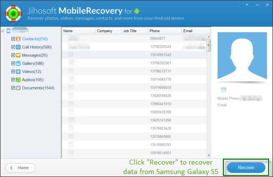 mobile contact recovery software