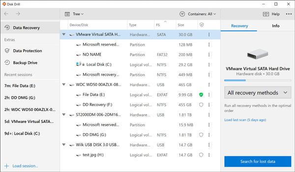 récupérer des fichiers à partir d'une carte SD formatée à l'aide de Disk Drill