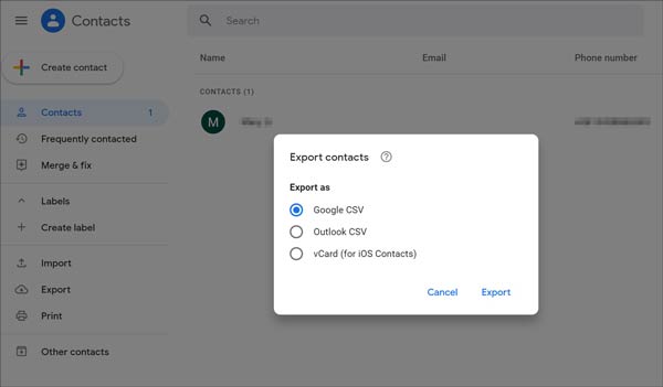 export contacts from the xperia phone to the iphone with your google account