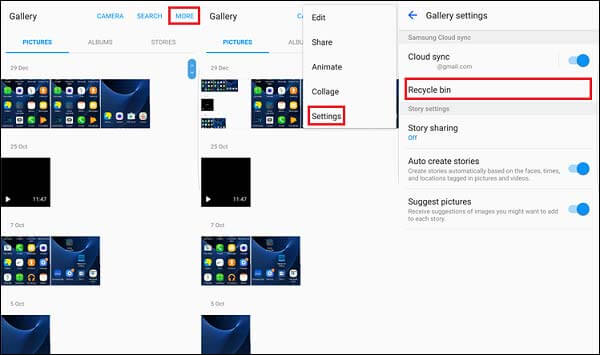 restore deleted photos and videos from gallery recycle bin on android