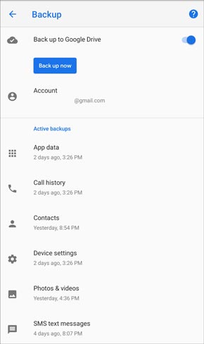 sauvegarder les sms sur Google Drive sur Android