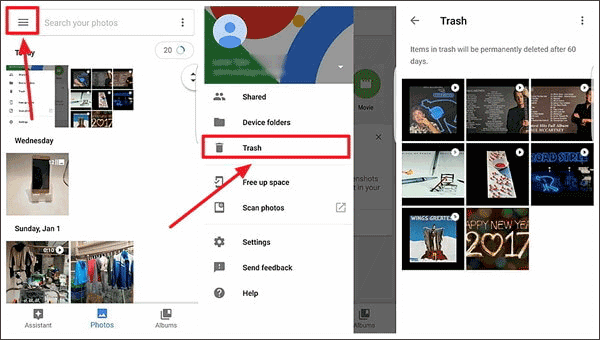 récupérer des photos supprimées de Google Photos