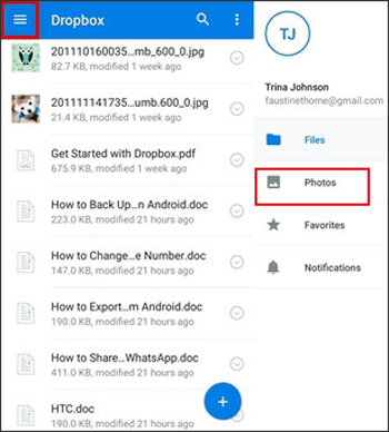 restore permanently deleted photos on android from dropbox