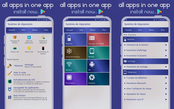 une application utile de réparation de téléphone Android