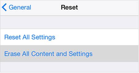 erase all content and settings on iphone if your contacts cannot transfer to the new ios device