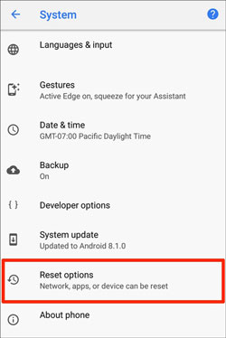 reset your android device before restoring the messages