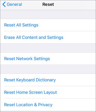 reset network as not all contacts transferred to the new iphone