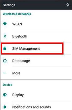 delete sim card data on settings app