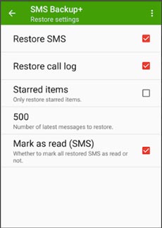 restore call logs with sms backup plus