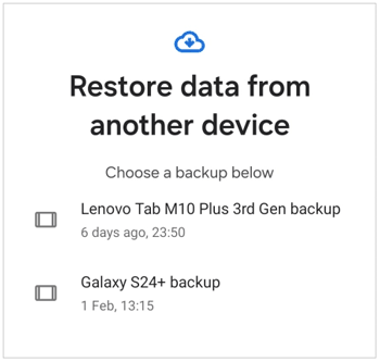 restore app files from google backup