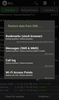 restore deleted messages on samsung using titanium backup app