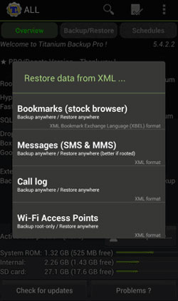 App-Daten auf Android mit Titanium Backup wiederherstellen