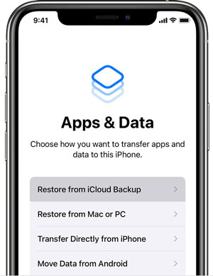 download icloud data to a new iphone